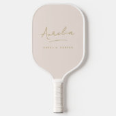 Ästhetischer Country Club Pink Karierte Monogramm Pickleball Schläger (Vorderseite)