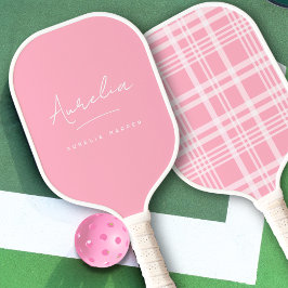 Ästhetischer Country Club Pink Streifen Kariert Mo Pickleball Schläger