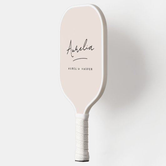 Ästhetischer Country Club Pink Streifen Kariert Mo Pickleball Schläger (Links)