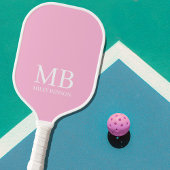 Ästhetischer Country Club Pink Streifen Monogramm  Pickleball Schläger