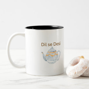 Ästhetischer Dil Se Desi Chai Liebhaber Zwei-Ton-B Zweifarbige Tasse