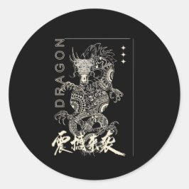 Ästhetischer Drachen-Sticker Soft Grunge Vinyl-Auf Runder Aufkleber