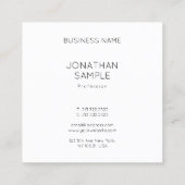 Ästhetischer einfacher quadratischer quadratische visitenkarte (Rückseite)