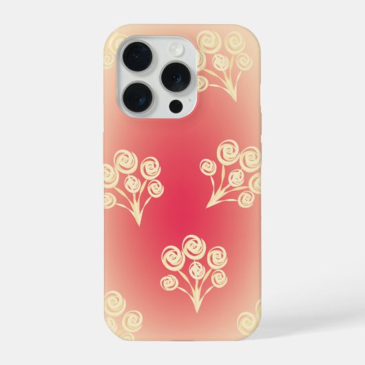 Ästhetischer Farbverlauf mit Blumen iPhone Hülle (Rückseite)