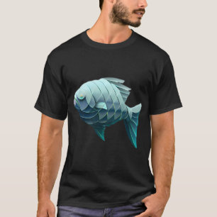 Ästhetischer Fisch im geometrischen Stil T-Shirt