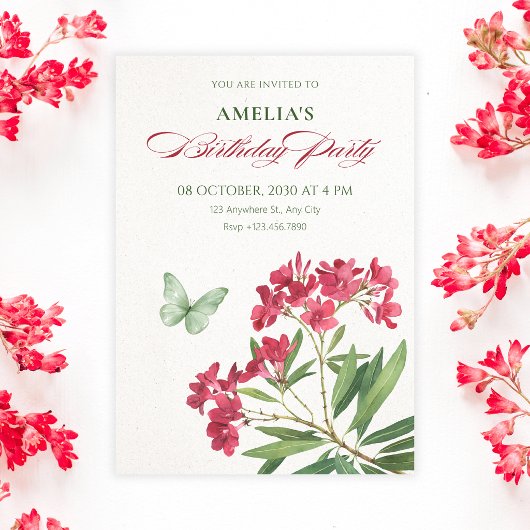 Ästhetischer floraler Geburtstag Einladung