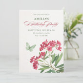 Ästhetischer floraler Geburtstag Einladung (Stehend Vorderseite)