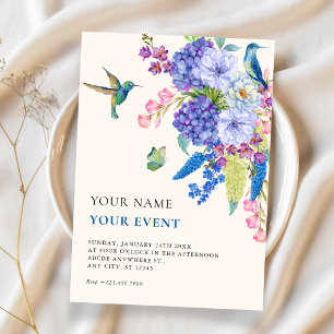 Ästhetischer floraler Vogel elegant Einladung