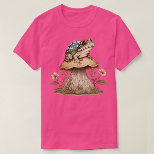 Ästhetischer Frosch auf Pilz 11 T-Shirt (Design vorne)