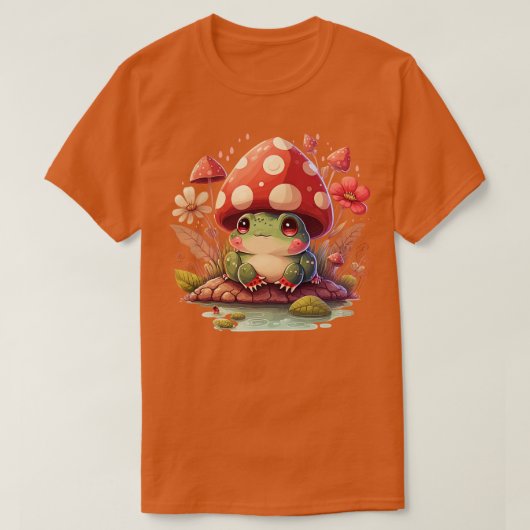 Ästhetischer Frosch auf Pilz 13 T-Shirt (Design vorne)