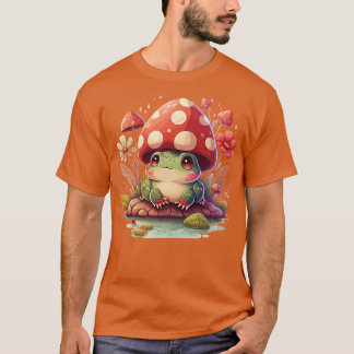 Ästhetischer Frosch auf Pilz 13 T-Shirt