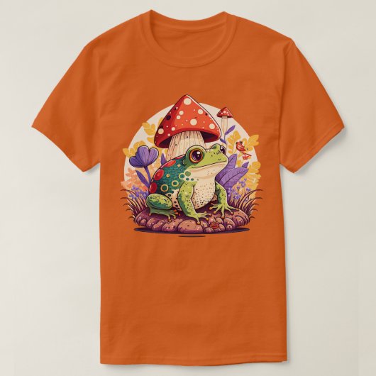 Ästhetischer Frosch auf Pilz 3 T-Shirt (Design vorne)