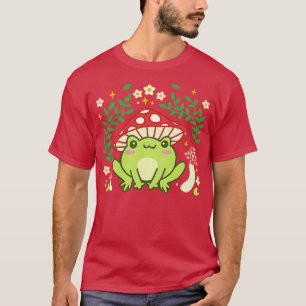 Ästhetischer Frosch Pilzhut Niedlich Vintage Kawai T-Shirt