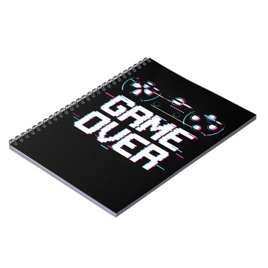 Ästhetischer Gaming Vaporwave Controller Gamer Notizblock (Linke Seite)