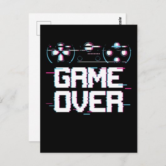 Ästhetischer Gaming Vaporwave Controller Gamer Postkarte (Vorne/Hinten)