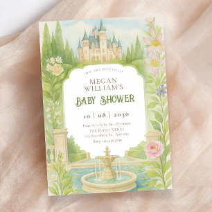 Ästhetischer Garten Schloss Baby Shower Einladung
