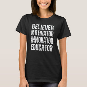 Ästhetischer Gläubiger Motivator Innovator Erziehe T-Shirt