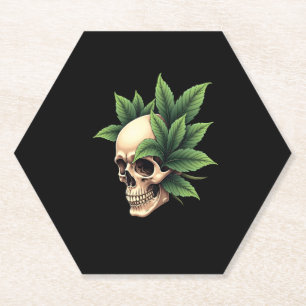 Ästhetischer Goth-Grunge-Totenkopf Tropischer Mons Untersetzer