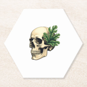 Ästhetischer Goth-Grunge-Totenkopf Tropischer Mons Untersetzer