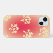 Ästhetischer Gradient mit Blumen iPhone 15 Hülle (Rückseite (Horizontal))
