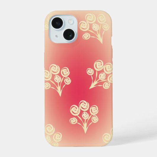 Ästhetischer Gradient mit Blumen iPhone 15 Hülle (Rückseite)