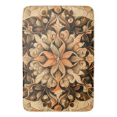 Ästhetischer Hintergrund der orange-beigen-braunen Badematte (Vorderseite Vertikal)