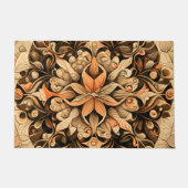 Ästhetischer Hintergrund der orange-beigen-braunen Fußmatte (Vorderseite)