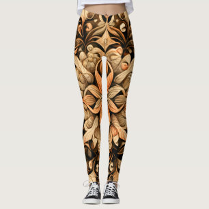 Ästhetischer Hintergrund der orange-beigen-braunen Leggings