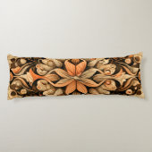 Ästhetischer Hintergrund der orange-beigen-braunen Seitenschläferkissen (Rückseite)