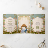 Ästhetischer indischer Hochzeitsstichtcode Dreifach Gefaltete Einladung (Innenseite)