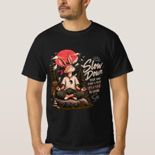 Ästhetischer japanischer Zen-Hase Meditation Langs T-Shirt