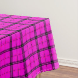 Ästhetischer Karo und schwarze Linien | Pink Tarta Tischdecke