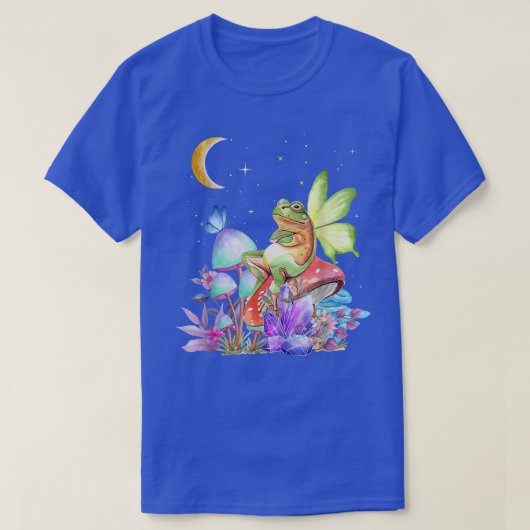 Ästhetischer Kernfrosch Mushroom Moon Fairycore T-Shirt (Design vorne)