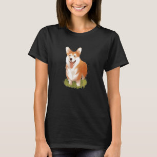 Ästhetischer Korgi Dog Watercolor Corgi Welpen Hun T-Shirt