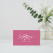 Ästhetischer Kosmetik-Tätowierer Pink Script Visitenkarte (Stehend Vorderseite)