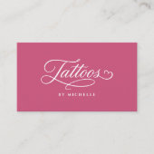 Ästhetischer Kosmetik-Tätowierer Pink Script Visitenkarte (Vorderseite)