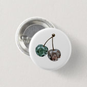 Ästhetischer Kristall-Edelstein-Kirsch-Anstecker Button (Vorne & Hinten)