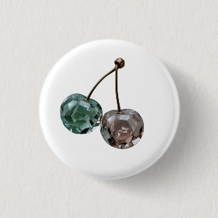 Ästhetischer Kristall-Edelstein-Kirsch-Anstecker Button