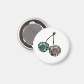 Ästhetischer Kristall-Edelstein-Kirsche-Rundmagnet Magnet (Vorderseite/Rückseite)
