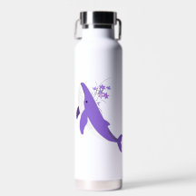 Ästhetischer lila Wal und Lilien 22oz Thor Wasser