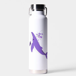 Ästhetischer lila Wal und Lilien 22oz Thor Wasser  Trinkflasche