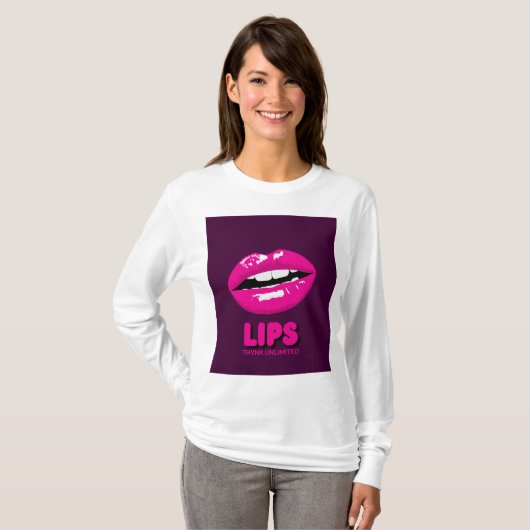 ÄSTHETISCHER LIPS-DESIGN-T - SHIRT (Vorne ganz)