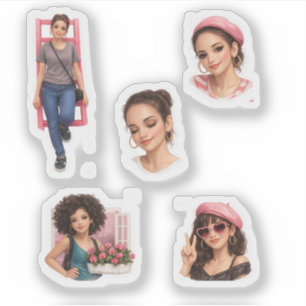 Ästhetischer Luxus-Puppen-Weichmode-Sticker Aufkleber