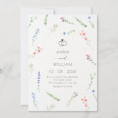 Ästhetischer Minimalismus fallende Blumen Einladung (Vorderseite)