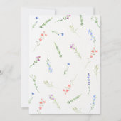 Ästhetischer Minimalist fallende Blumen Abschluss Einladung (Rückseite)