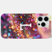 Ästhetischer Mit Monogramm Glitzer Luxus Case-Mate iPhone Hülle (Rückseite (Horizontal))