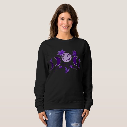 Ästhetischer Mitternächtlicher Himmelsmond Phase & Sweatshirt (Vorne ganz)