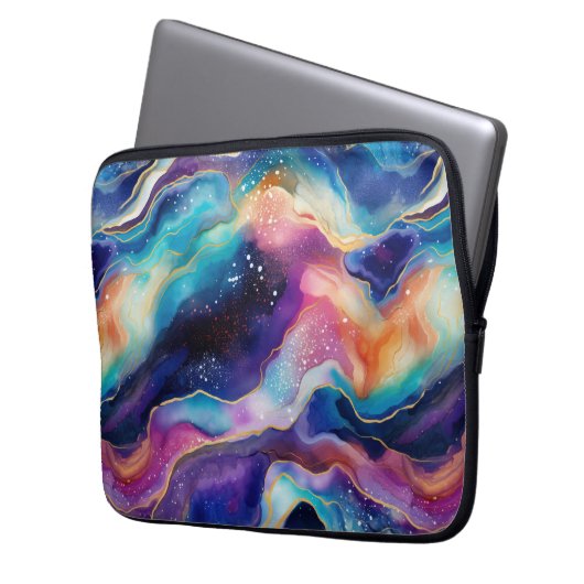 Ästhetischer, moderner, bunter Regenbogen-Ager Gli Laptopschutzhülle (Vorderseite Links)