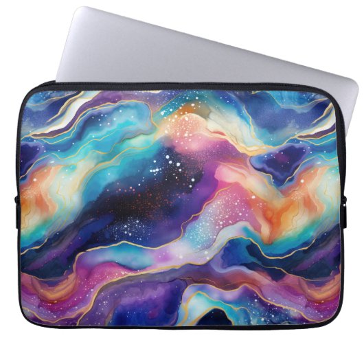 Ästhetischer, moderner, bunter Regenbogen-Ager Gli Laptopschutzhülle (Vorderseite)