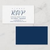 Ästhetischer Navy Blue Schriftart, Hochzeitssender Begleitkarte (Vorne/Hinten)